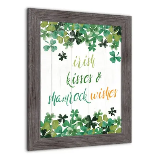 Irish Kisses Shamrock Wishes Framed Print 2 16" x 20" Western Gray Framed Print {3}