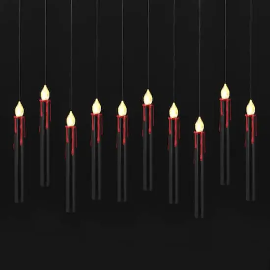 10ct. Warm White Hanging Bleeding Candles with Remote by Ashland&reg; {1}