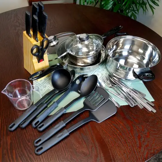 Gibson&reg; Total Kitchen Lybra 32-Piece Cookware Combo Set {3}
