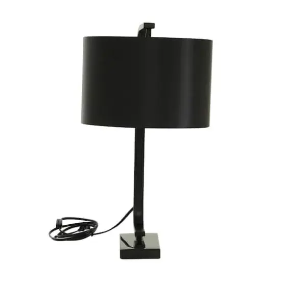 22" Black Metal Traditional Table Lamp {4}