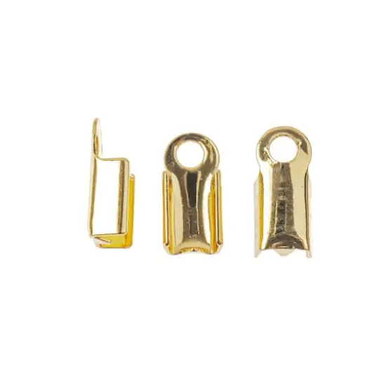 9mm 18K Gold-Plated Folding End Crimps by Bead Landing&trade; {3}