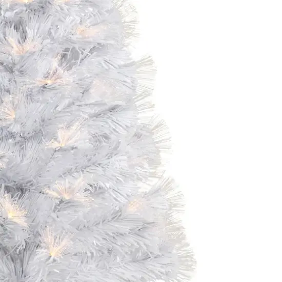 3ft. Pre-Lit Fiber Optic White Artificial Christmas Tree, Warm White Lights {3}