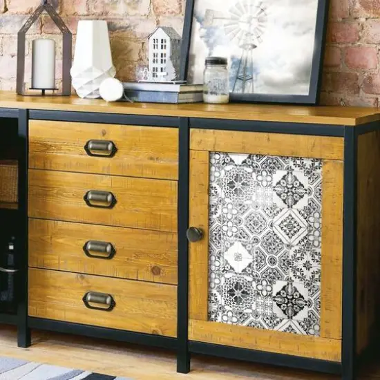 RoomMates Mediterranean Tile Peel & Stick Wallpaper Black {7}