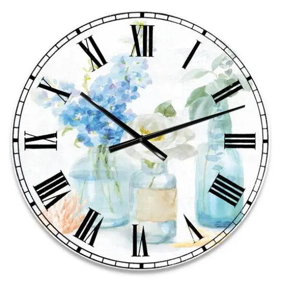 Designart Cottage Florals II Farmhouse Wall Clock {1}