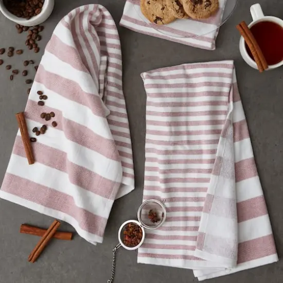 DII&reg; Barn Red Nautical Stripe Terry Dishtowels, 3ct. {8}