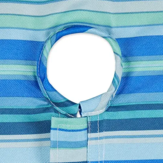 Blue Ocean Stripe Print Outdoor Tablecloth with Zipper, 60" Round {4}