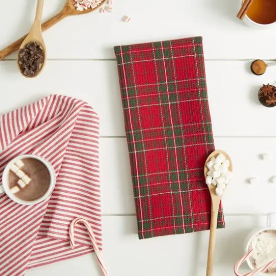 DII&reg; Vintage Tartan Dishtowel Set {6}