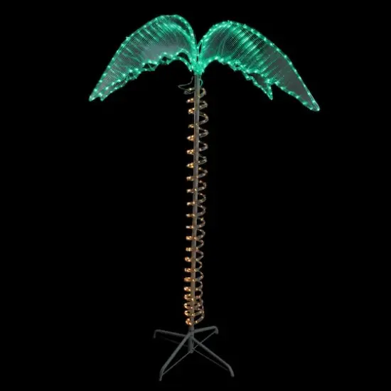 7ft. Pre-Lit Tropical Palm Tree Outdoor Decoration with Rope Lights {3}