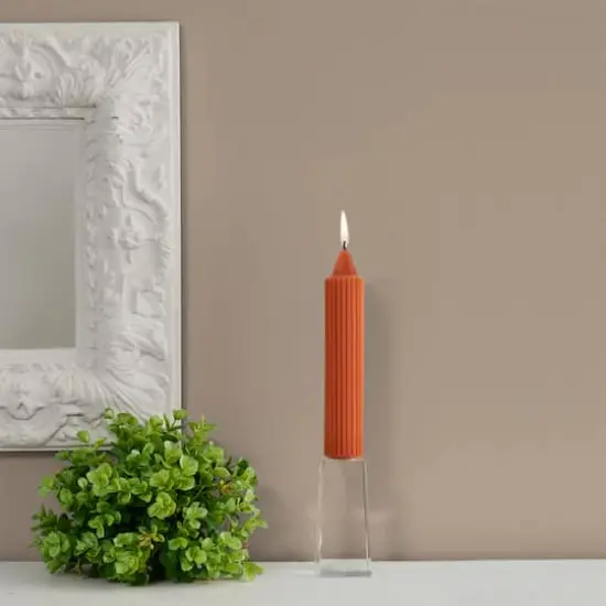 Root Candles 7" Unscented Grecian Collenette Taper Candles, 4ct. Rust {4}