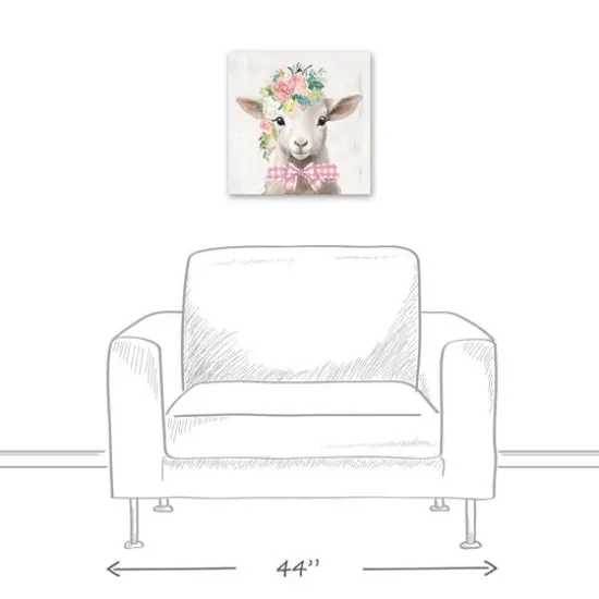 Floral Lamb Canvas Wall Art {6}