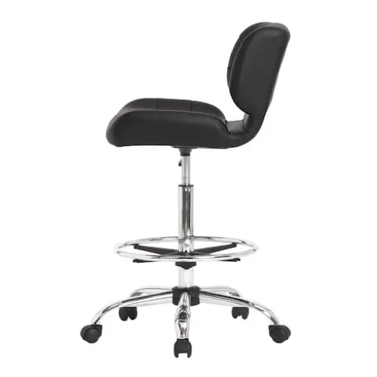 Studio Designs Crest Black Height Adjustable Drafting Chair with Footring {4}