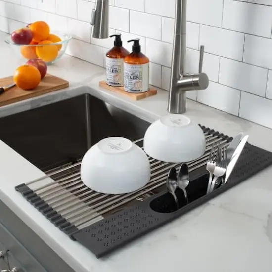 Kitchen Details Over the Sink Drying Rack with Utensil Holder {4}