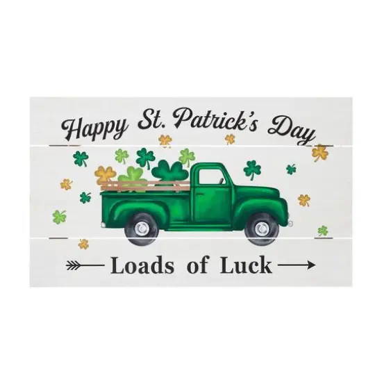 Glitzhome&reg; 24" St. Patrick's Truck Wooden Wall D&eacute;cor {1}