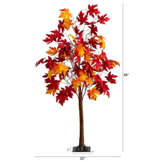 5ft. Pre-Lit Autumn Weeping Maple Artificial Fall Tree with 240 Warm White LED Lights {3}