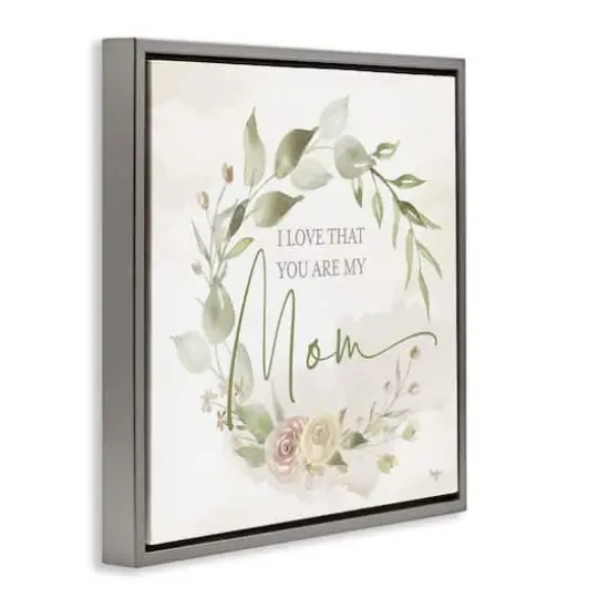 Stupell Industries Mother's Day Rose Wreath Floater Framed Art Gray {4}