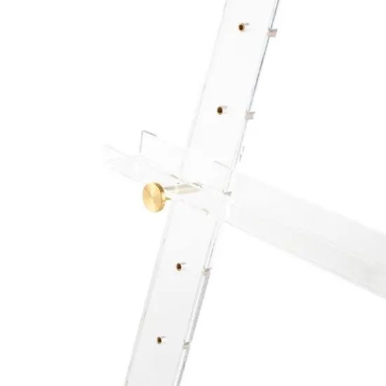 57" Clear Acrylic Plastic Adjustable 7-Tier Display Easel with Gold Metal Hardware & Chain Support {9}
