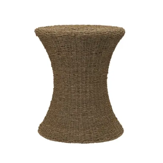 Household Essentials 21" Woven Seagrass Hourglass End Table {1}