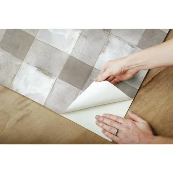 RoomMates Buffalo Plaid Peel & Stick Wallpaper Neutral {8}