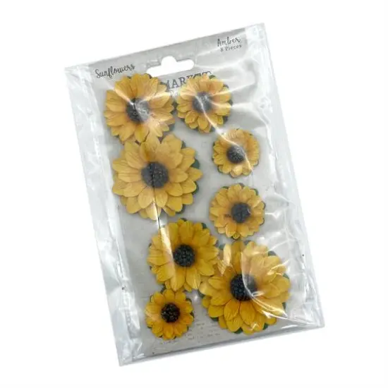 49 And Market Amber Sunflower Paper Flowers, 8ct. {1}