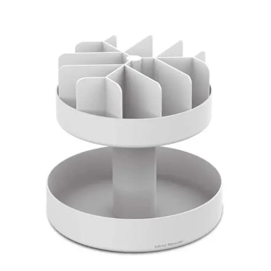 Mind Reader White 2-Tier Lazy Susan Granola Bar and Snack Organizer {9}