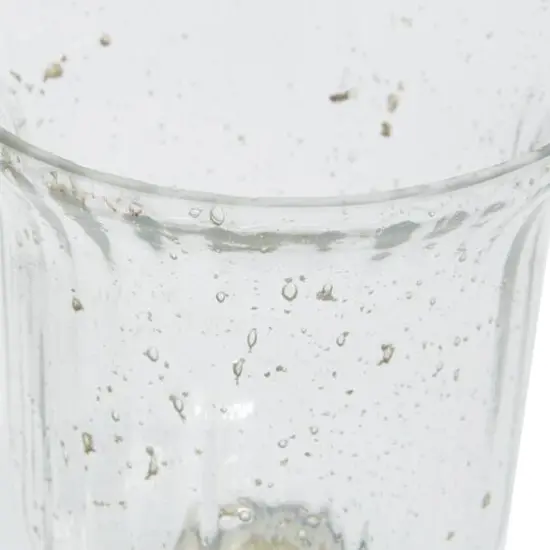 Set of 2 Clear Glass Vintage Hurricane Lamp, 9", 10" {6}