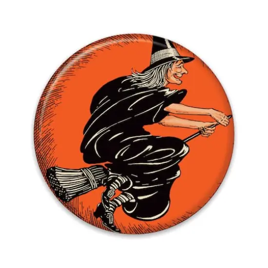 Beistle Vintage Halloween Flying Witch Button, 6ct. {1}