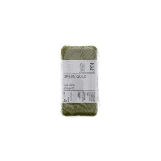 R&F&reg; Encaustic Paint Cake, 40mL Green Gold {1}