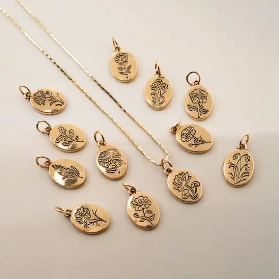 Crystal Lane DIY Gold Birth Flower Charms, 12ct. {4}