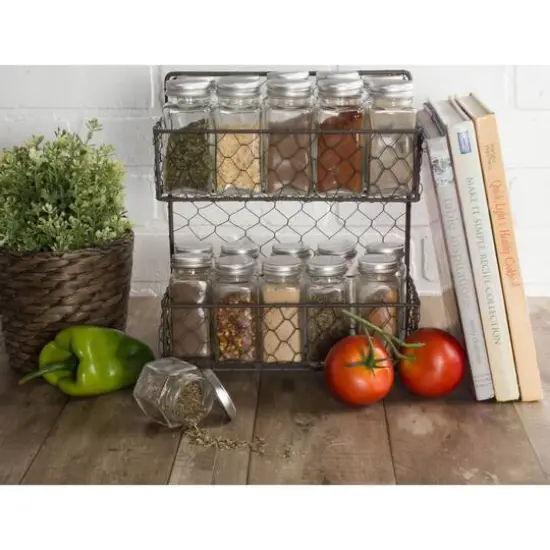 DII&reg; 11" Wide 2 Row Chicken Wire Spice Rack {6}