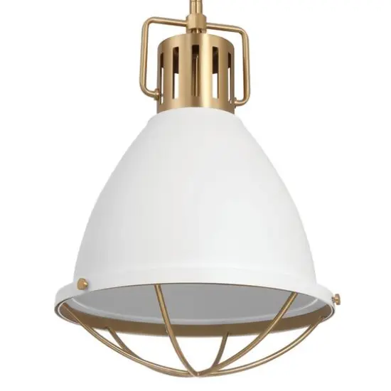 Hello Honey&reg; Kent Industrial Oversized Caged Metal Ceiling Light White/Gold {9}