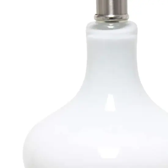 Lalia Home 22.5" Paseo Table Lamp with White Fabric Shade White and Linen White {8}