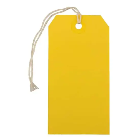 JAM Paper Medium Gift Tags with String Yellow {1}