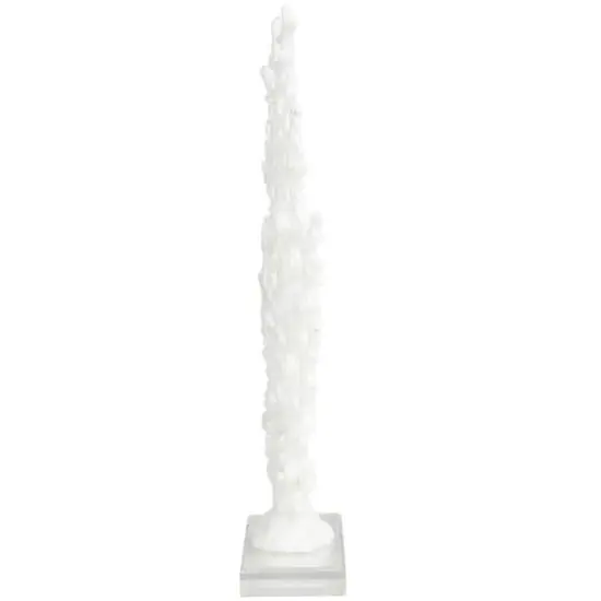 16.75" White Coral Sculpture D&eacute;cor with Clear Base {5}