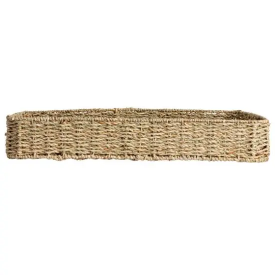 Hello Honey&reg; 20" x 14" Natural Hand-Woven Seagrass Tray with Handles {8}