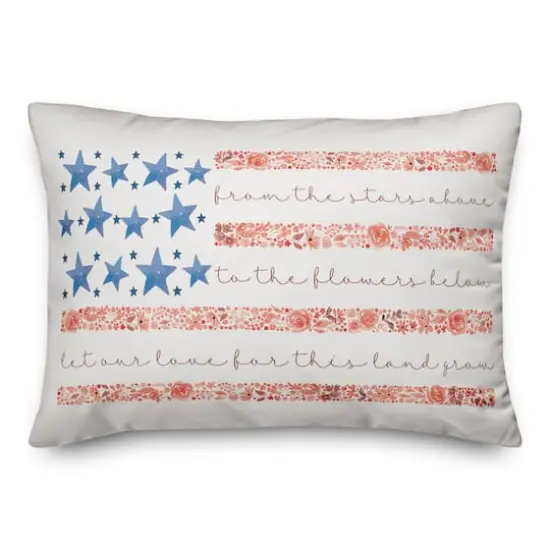 Floral Stars & Stripes Accent Pillow {1}