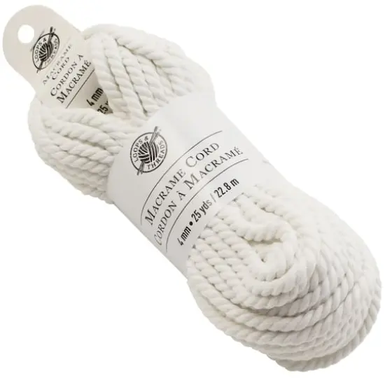 Macram&eacute; Cotton Cord by Loops & Threads&reg;, 25yd. White {3}