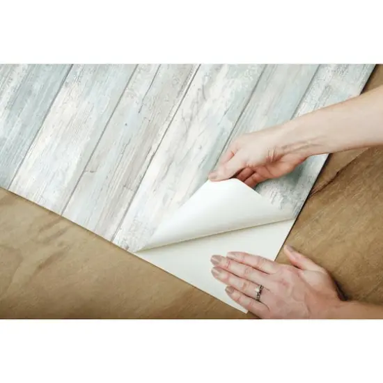 RoomMates Weathered Planks Peel & Stick Wallpaper Blue {9}