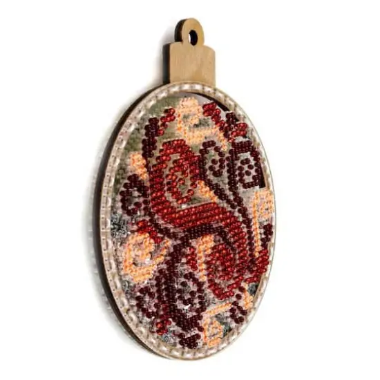 Wonderland Crafts Red & Green Swirl Ball Ornament Bead Embroidery Kit {6}