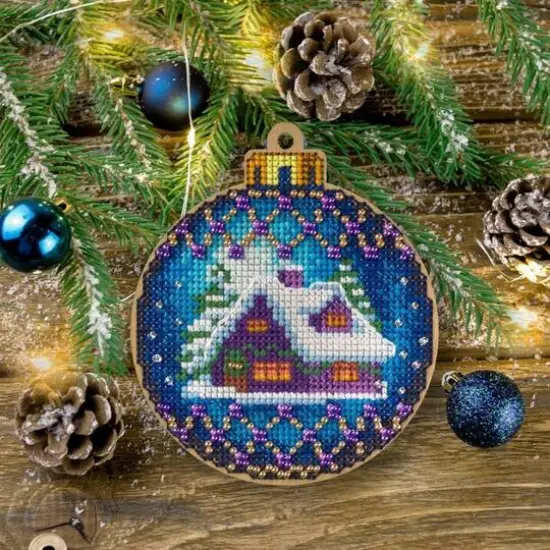 Wonderland Crafts Winter Home Ornament Cross-Stitch Kit {1}