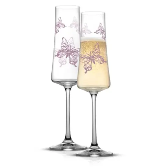 JoyJolt® 10oz. Meadow Butterfly Crystal Champagne Flute Set, 2ct. {1}