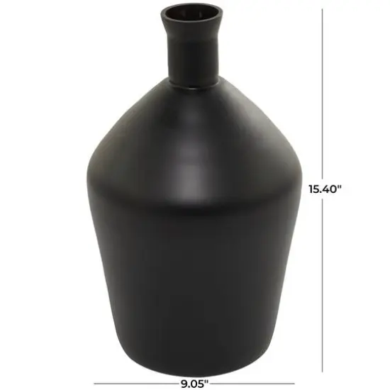 Black Glass Vase 9" x 9" x 15" {6}