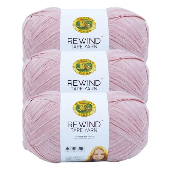3 Pack Lion Brand&reg; Rewind&trade; Tape Yarn Mahogany Rose {1}