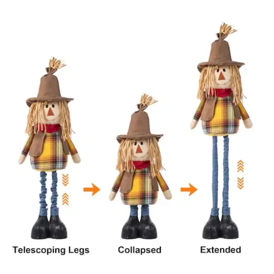 Glitzhome® Fall Fabric Scarecrow Porch Decor With Telescoping Legs {3}