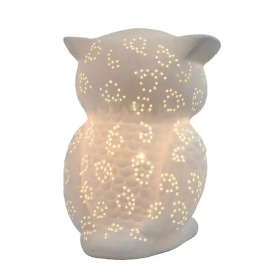 Simple Designs Porcelain Wise Owl Shaped Animal Light Table Lamp {7}