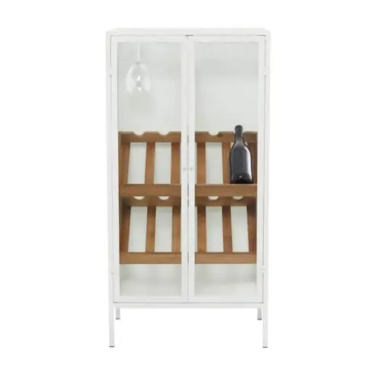 White Metal Farmhouse Standing Wine Rack 41" x 21" x 14" {4}