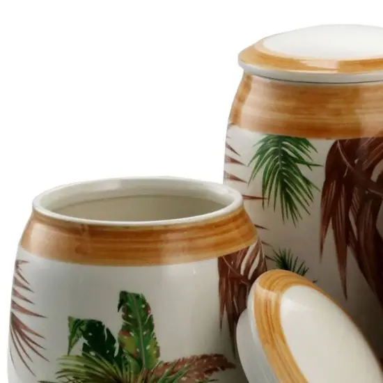 Elama Sand 3-Piece Ceramic Kitchen Canister Collection {3}