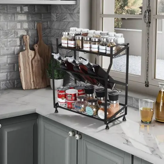 NEX&trade; 3-Tier Freestanding Metal Spice Rack Organizer Brown {6}