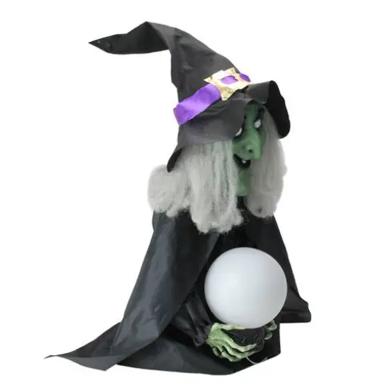 26" Lighted Fortune Telling Witch Halloween Decoration {3}