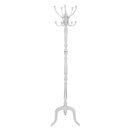 60" Silver Metal Traditional Coat Rack {1}