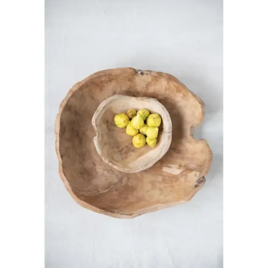 Hello Honey&reg; 4" Assorted Small Teak Wood Bowl {4}